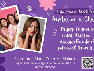 Charla Mujer, Mamá, Líder Asertiva desarrollando el potencial femenino, en celebración del día de la Mujer.