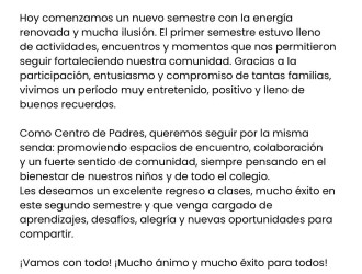 Bienvenidos al II semestre 2026